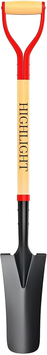 Spade Shovel 45 Inch D-Grip Steel Narrow Transplanting Drain Spade