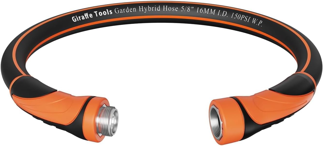 Garden Hose 5/8 Inch Flexible Lightweight Hybrid Hose with Swivel Handle