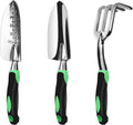 Garden Tool Set 3-Piece with Hand Trowel, Transplant Trowel and Cultivator Hand Rake, Ergonomic Non-Slip Handle