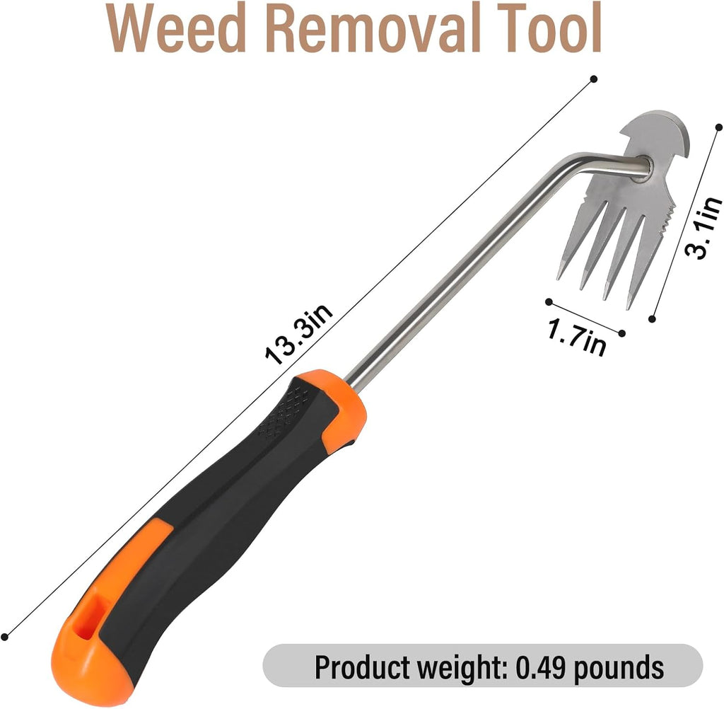 Weed Remover Tool Portable Garden Weeder with Rubber Handle