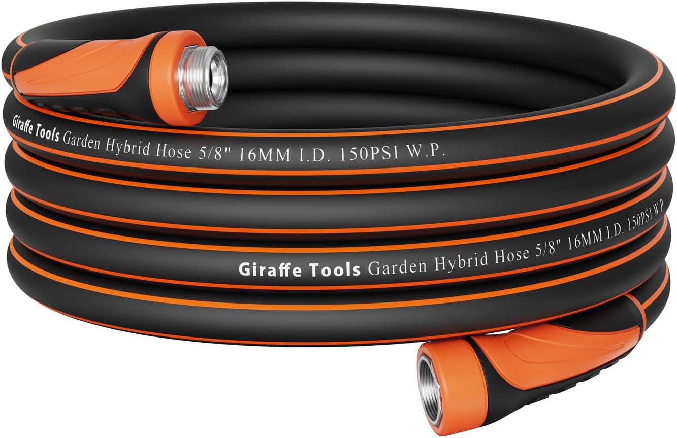 Garden Hose 5/8 Inch Flexible Lightweight Hybrid Hose with Swivel Handle