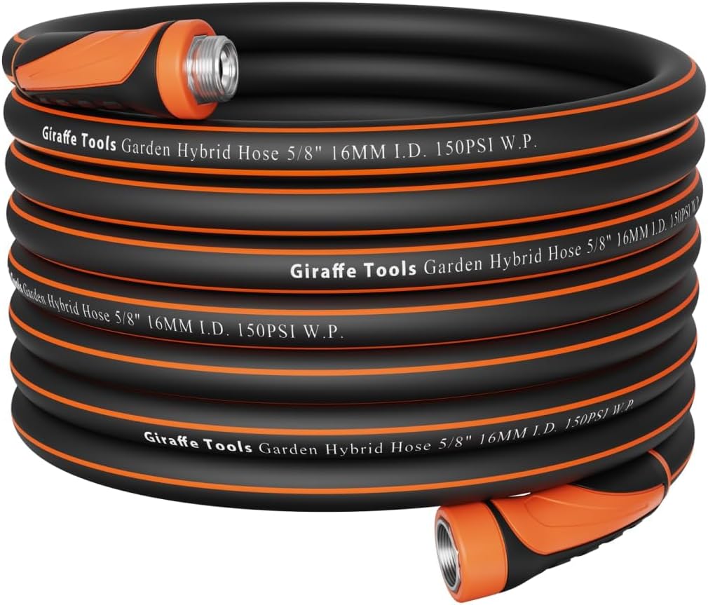 Garden Hose 5/8 Inch Flexible Lightweight Hybrid Hose with Swivel Handle