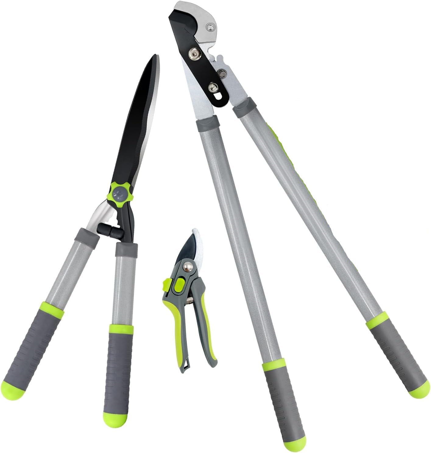 3PCS Garden Pruning Shears Lopper Set with Hedge Clippers and Bypass Pruner