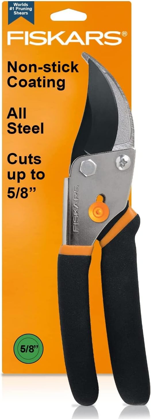Bypass Pruning Shears 5/8 Inch Cut Capacity Garden Clippers All Steel
