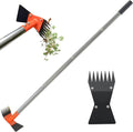 2-in-1 Garden Hoe and Weed Puller Rake with Adjustable Long Handle