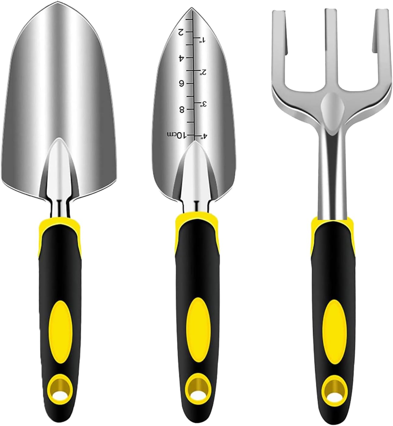3-Piece Garden Hand Tool Set with Ergonomic Non-Slip Handles for Planting