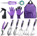 11 Pcs Heavy Duty Aluminum Alloy Garden Tools Set with Storage Bag