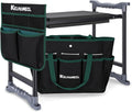Banc de jardin agenouilloir avec coussin EVA extra large, pliable, avec pochettes à outils