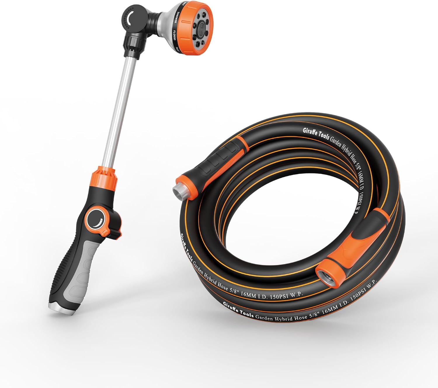 Garden Hose 5/8 Inch Flexible Lightweight Hybrid Hose with Swivel Handle