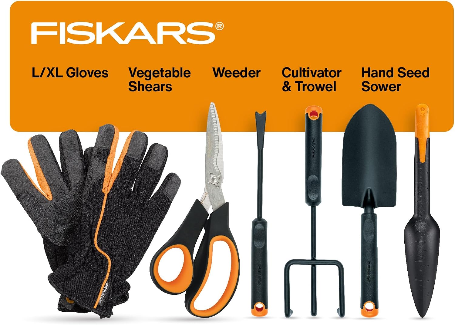 6-Piece Vegetable Gardening Essentials Tool Set with Garden Shears