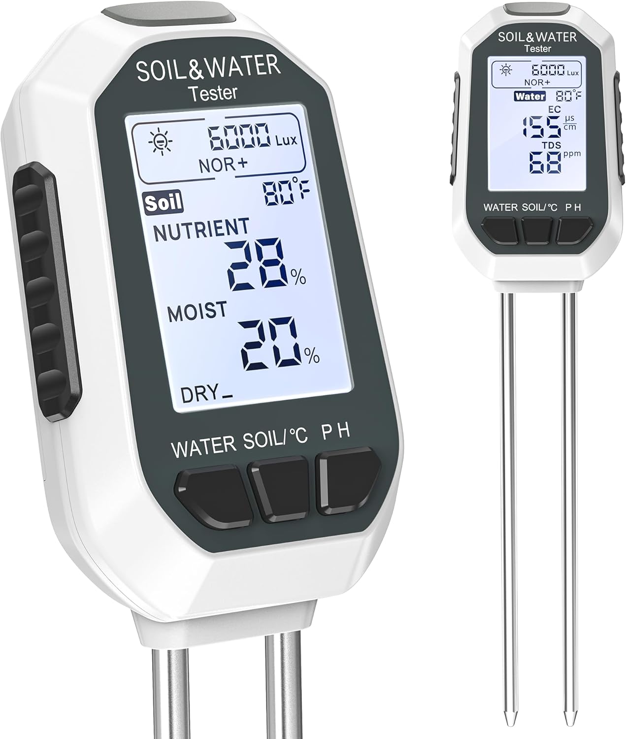 7-in-1 Digital Soil Tester with Backlit LCD for Indoor Outdoor Plants