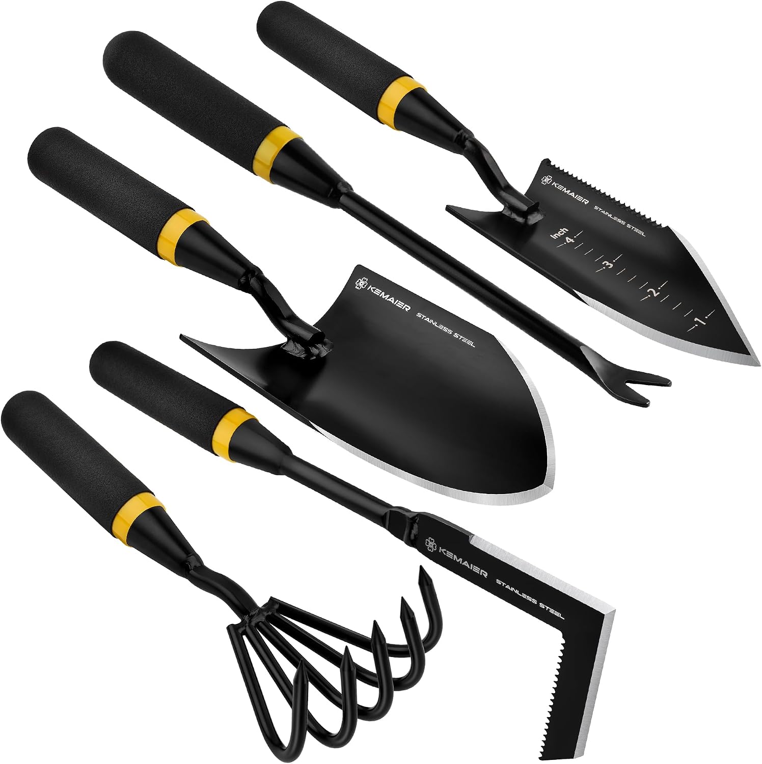 5-Piece Heavy-Duty Stainless Steel Garden Tool Set