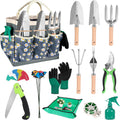 62-Piece Heavy-Duty Garden Tool Set, Complete Garden Tool Kit with Stainless Steel Shovel, Repotting Mat, Pruning Shear and Durable Gardening Tool Bag