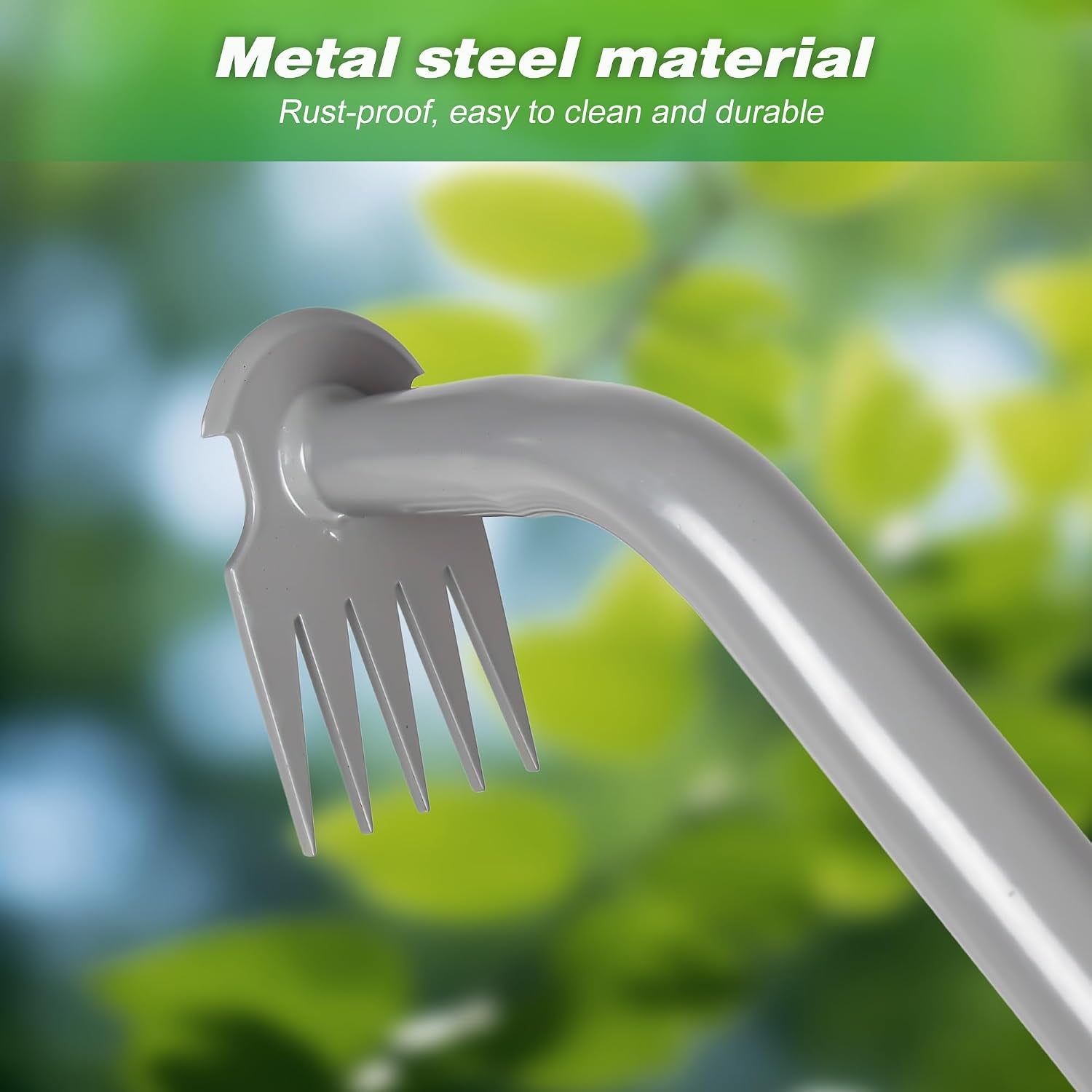 Weed Puller Tool 5-Tine Manganese Steel Hand Weeder with Ergonomic Grip