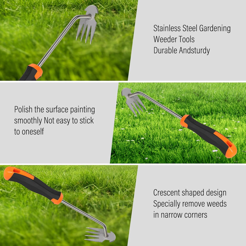 Weed Remover Tool Portable Garden Weeder with Rubber Handle