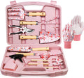 12-Piece Complete Garden Tool Set with Carrying Case, Floral Print Rust-Proof Trowel, Rake, Weeder and Pruner