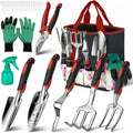30-Piece Stainless Steel Garden Tools Set with Tote Bag and Ergonomic Rubber Handles