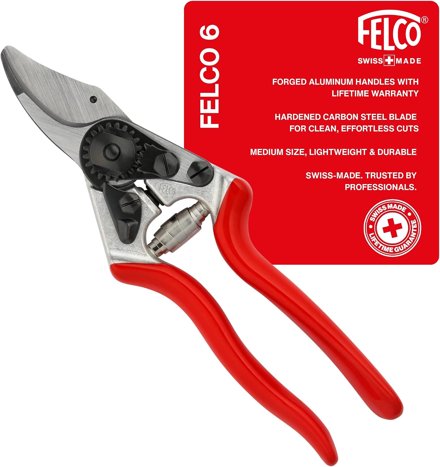 Pruning Shears Swiss-Made Bypass Garden Clippers with Replaceable Parts