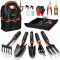 12 Pcs Garden Tool Set for Planting & Weeding, 1.4MM Thick Premium Steel, Ergonomic Contoured Grip, Indoor Outdoor Use