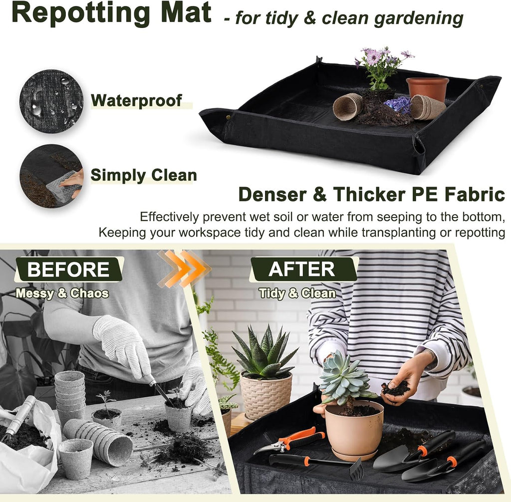 12 Pcs Garden Tool Set for Planting & Weeding, 1.4MM Thick Premium Steel, Ergonomic Contoured Grip, Indoor Outdoor Use