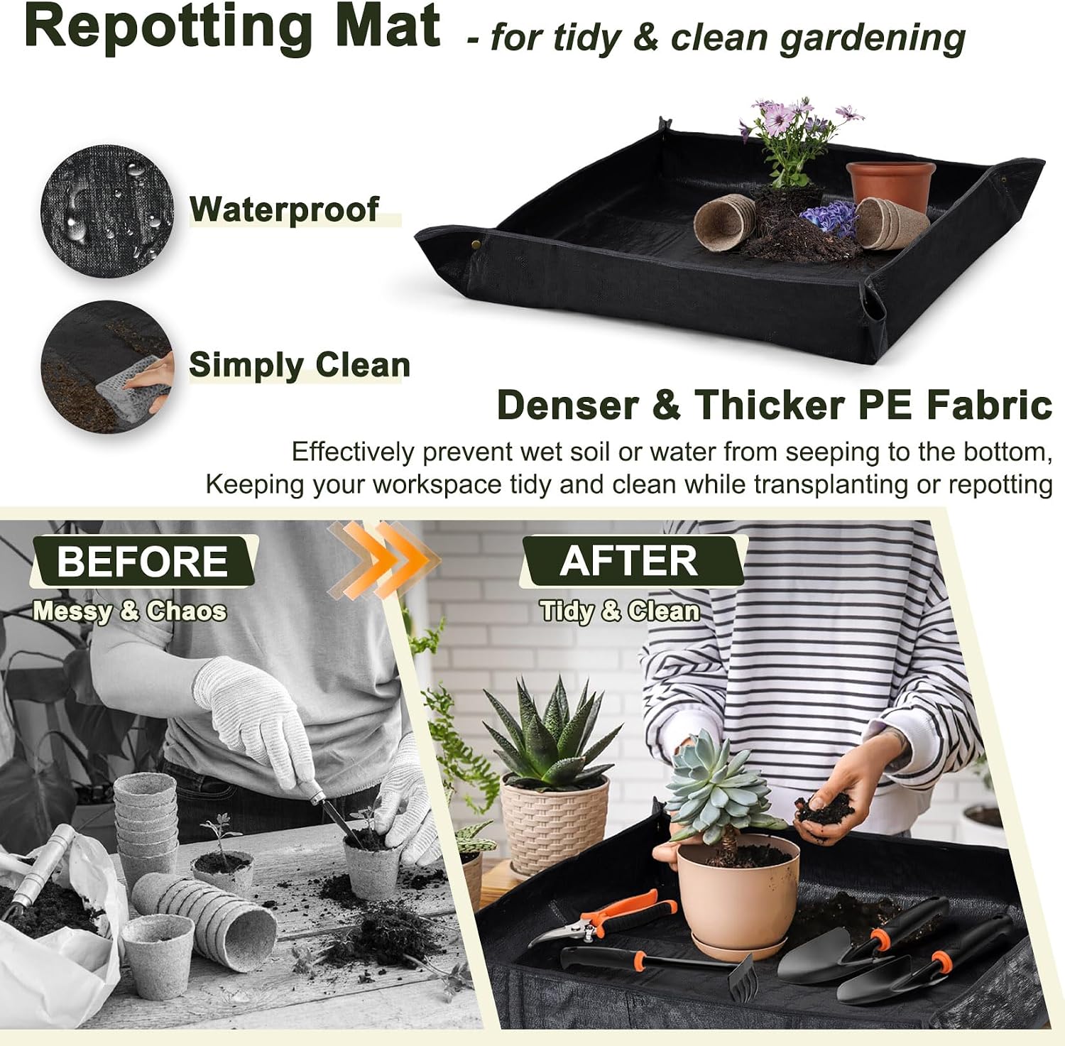 12 Pcs Garden Tool Set for Planting & Weeding, 1.4MM Thick Premium Steel, Ergonomic Contoured Grip, Indoor Outdoor Use