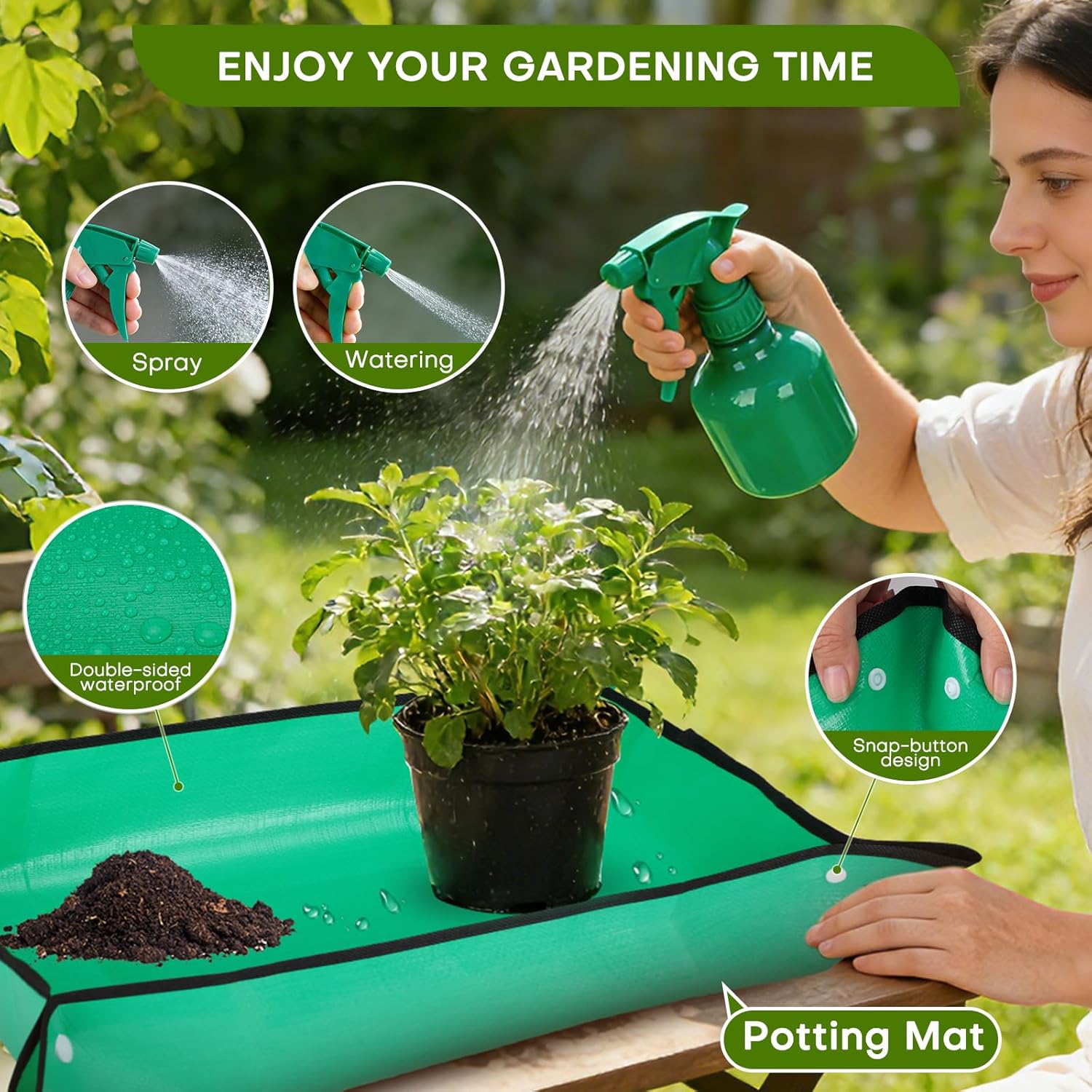 62-Piece Heavy-Duty Garden Tool Set, Complete Garden Tool Kit with Stainless Steel Shovel, Repotting Mat, Pruning Shear and Durable Gardening Tool Bag