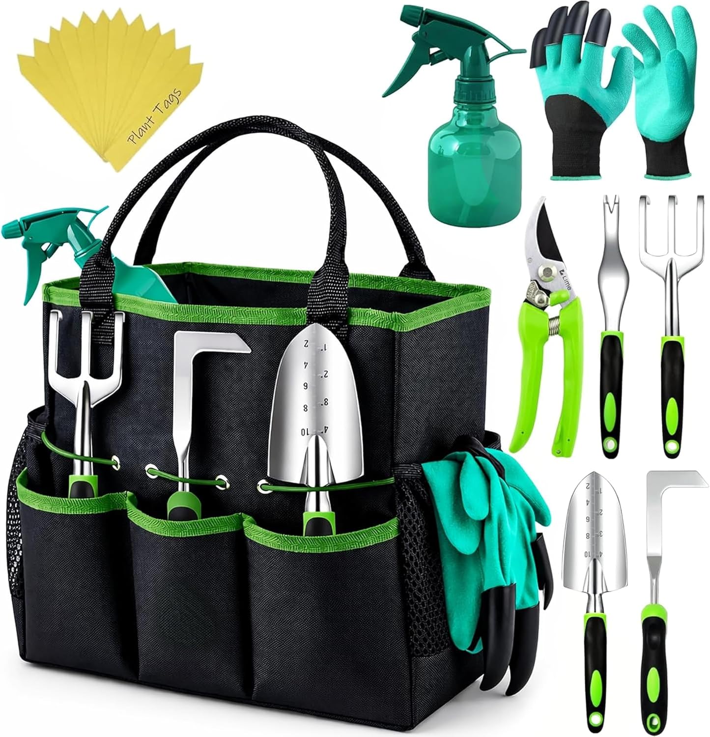 Heavy Duty Gardening Tools Set with Bag - Ergonomic Aluminum Alloy Garden Tools for Women and Men