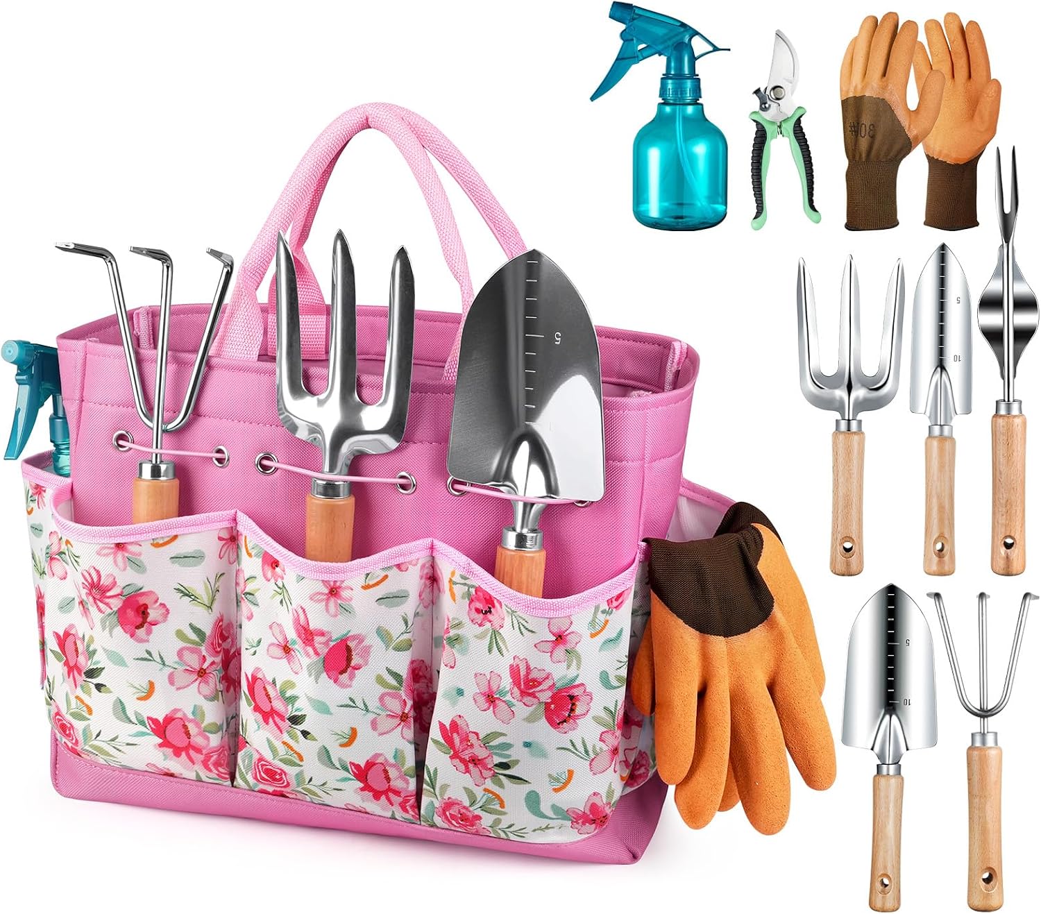 Heavy Duty Stainless Steel Gardening Tools Set with Tote Bag