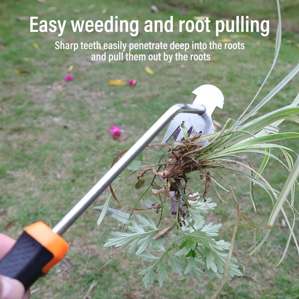 Weed Remover Tool Portable Garden Weeder with Rubber Handle