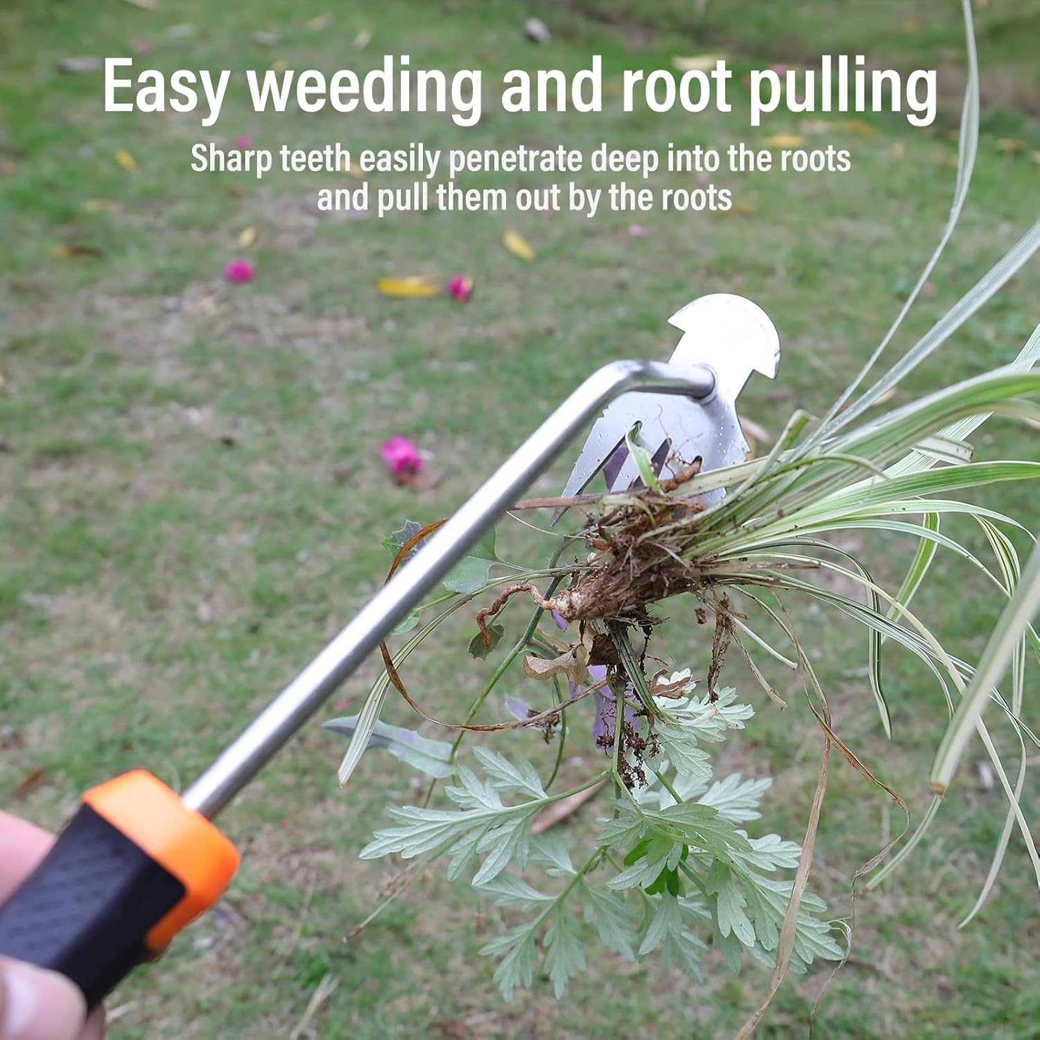 Weed Remover Tool Portable Garden Weeder with Rubber Handle