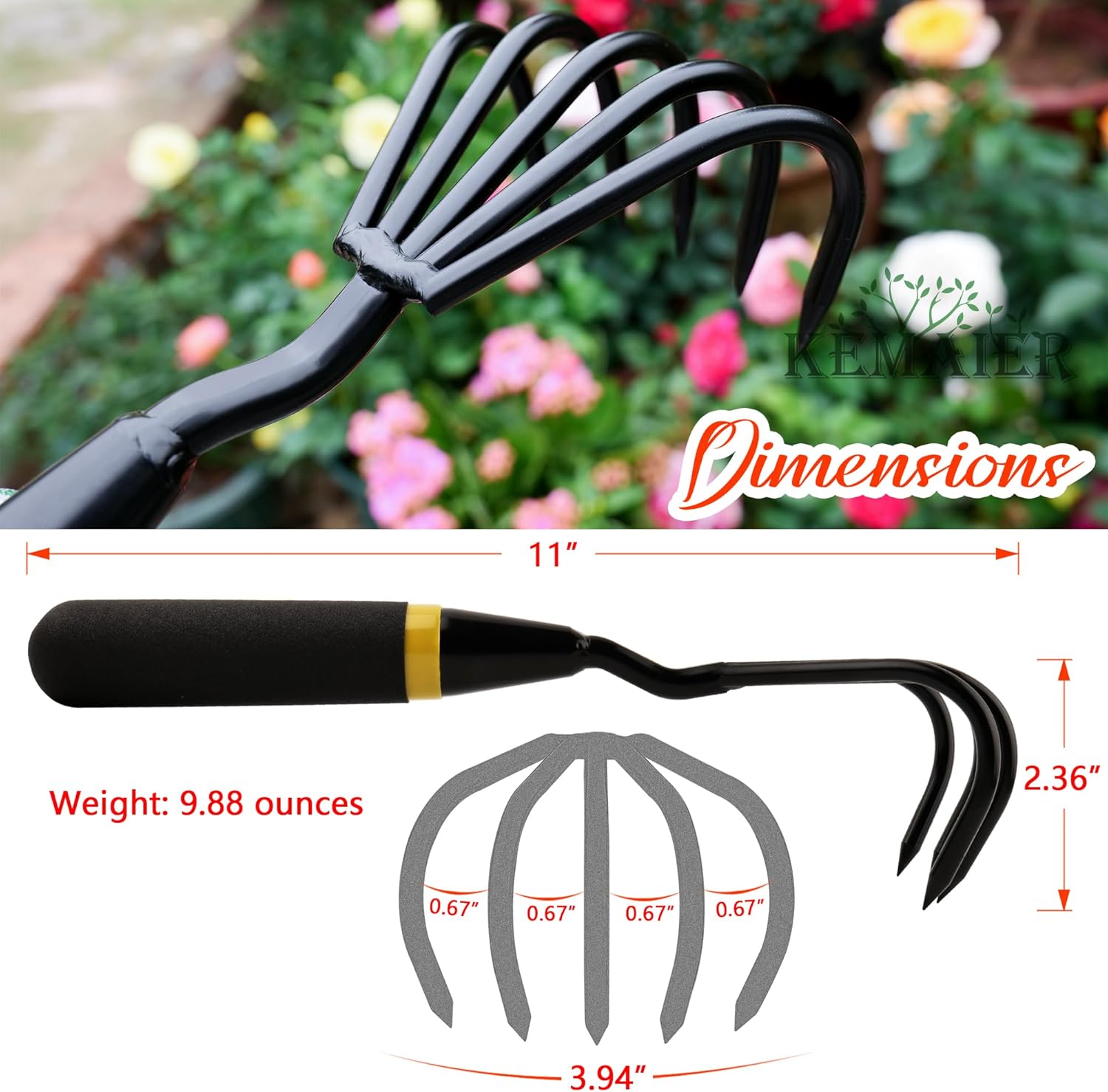 5-Piece Heavy-Duty Stainless Steel Garden Tool Set