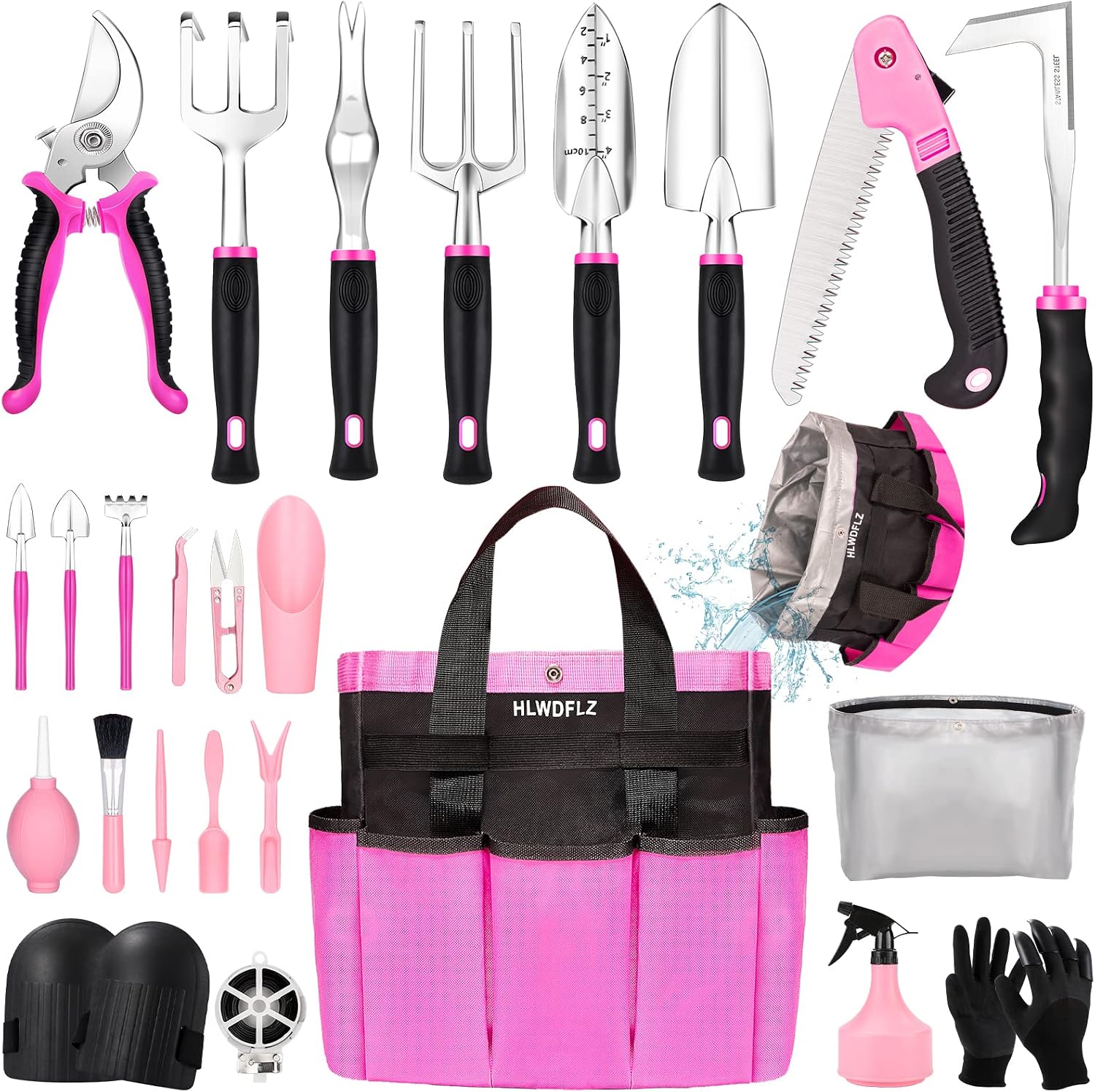 24-Piece Heavy Duty Garden Tool Set with Detachable Storage Bag and Succulent Tools